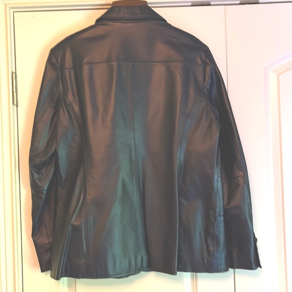 Denim and Co charcoal leather blazer - Picture 5 of 6